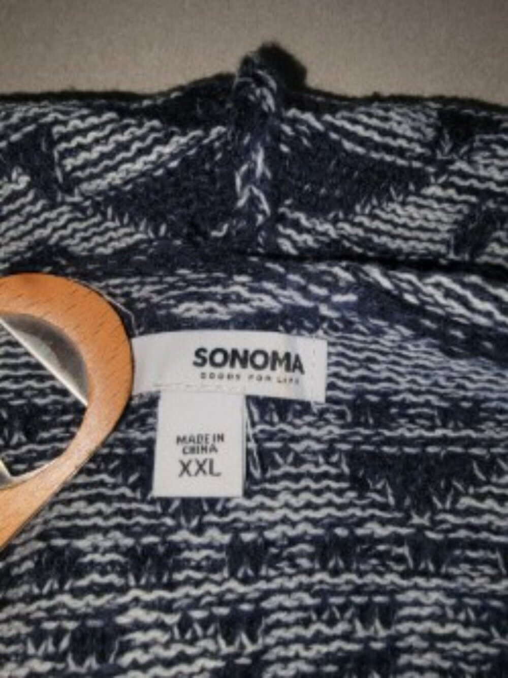 Sonoma Hooded Cardigan Womens XXL Aztec Southwestern Longline Open Front Sweater - Picture 4 of 6